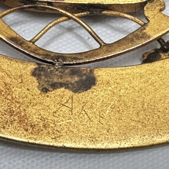 Art Nouveau Sash Pin Brooch Autumn Leaf design Amethyst Glass George L Paine Co - Picture 12 of 16